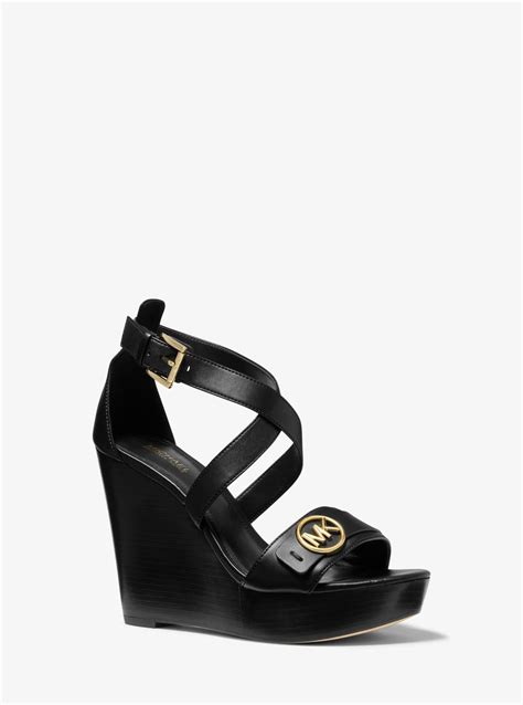 michael kors wedge slippers|michael kors black fuzzy slipper.